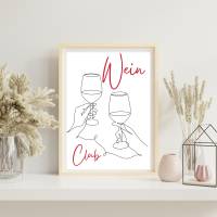 Wein Club Poster -  Küche Esszimmer Wandkunst - Digital Poster Druck Download Bild 2