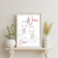 Wein Club Poster -  Küche Esszimmer Wandkunst - Digital Poster Druck Download Bild 3