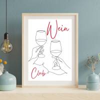 Wein Club Poster -  Küche Esszimmer Wandkunst - Digital Poster Druck Download Bild 5