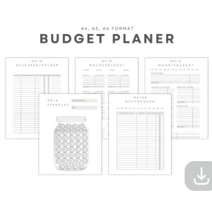 Budgetplaner in A4, A5 & A6  zur Finanzenplanung als digitaler Download zum ausdrucken, Wochenplaner und Monatsplaner Bild 2