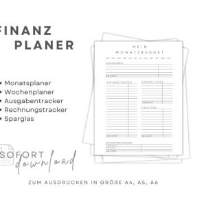 Budgetplaner in A4, A5 & A6  zur Finanzenplanung als digitaler Download zum ausdrucken, Wochenplaner und Monatsplaner Bild 8