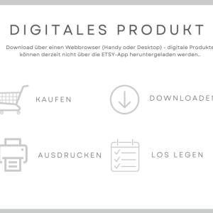 Budgetplaner in A4, A5 & A6  zur Finanzenplanung als digitaler Download zum ausdrucken, Wochenplaner und Monatsplaner Bild 9