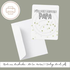 Vatertagskarte zum Ausdrucken, druckbares Last Minute Geschenk Druckvorlage Printables Geschenk zum Vatertag - Karte zum Bild 1