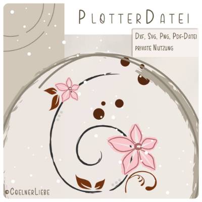 Plottdesign Geburtstagsblume – Zahl 6 im floralen Stil | CoelnerLiebe Plotterdatei