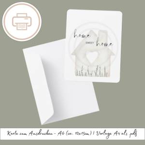 Karte zum Einzug zum Ausdrucken, druckbares Last Minute Geschenk Druckvorlage Printables Geschenk zur Einweihungsparty Bild 1