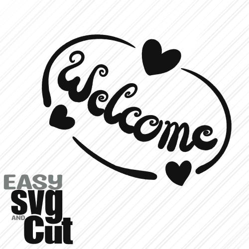 Welcome Schild SVG Vektorgrafik Plotterdatei Lasercut