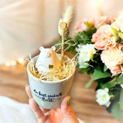 Geschenkset Muttertag • Kleiner Bär im Herzensbecher • Du bist einfach unentBÄRlich