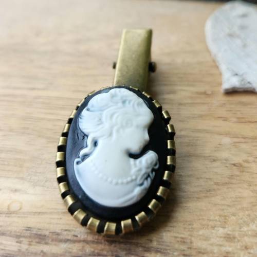 Kamee Grün Haarspangen Haarklemmen groß Krokodilspangen braun bronze Alligatorklammer