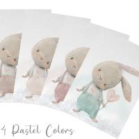 Geburtsposter mit Hase MINT (Druck & editierbar) Geburtsanzeige Geschenk zur Geburt Bild 6