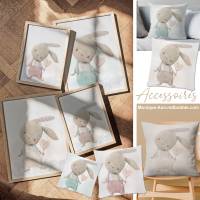 Geburtsposter mit Hase MINT (Druck & editierbar) Geburtsanzeige Geschenk zur Geburt Bild 7