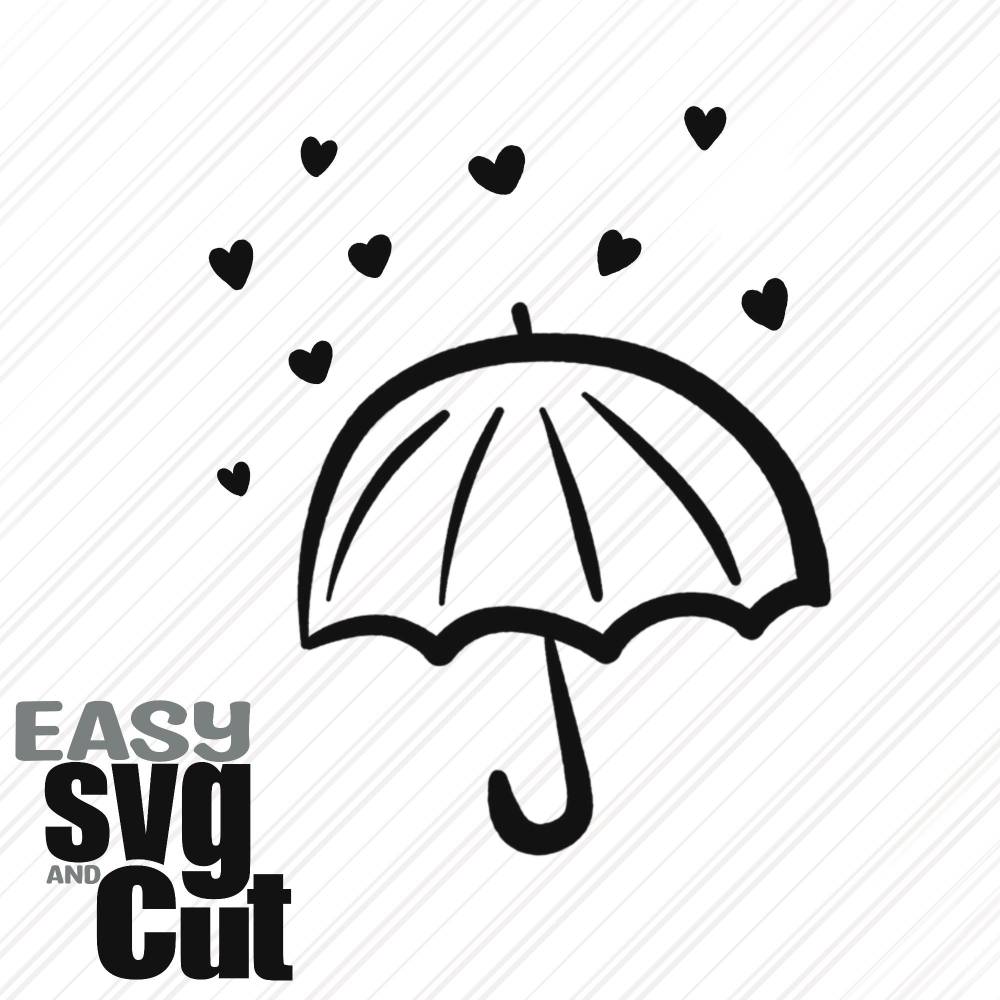 Regenschirm Liebe SVG Vektorgrafik Plotterdatei Lasercut Bild 1