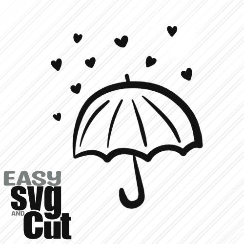 Regenschirm Liebe SVG Vektorgrafik Plotterdatei Lasercut