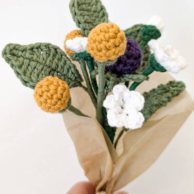 gehäkelter Mini Blumenstrauß | Freundin Geschenkidee Kollegen | Muttertagsgeschenk | Häkeldeko
