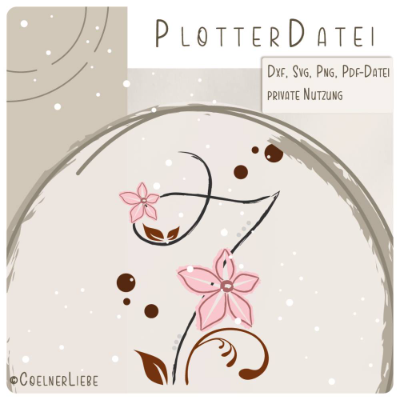 Plottdesign Geburtstagsblume Zahl 7 – Florale Plotterdatei für kreative Geburtstagsdeko