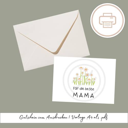 Muttertagskarte zum Ausdrucken, druckbares Last Minute Geschenk Druckvorlage Printables Geschenk zum Muttertag