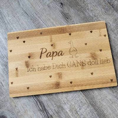 Frühstücksbrettchen * Papa, wir haben Dich GANS doll lieb*Papa ich habe Dich GANS doll lieb * Bambusbrettchen * Geschenk