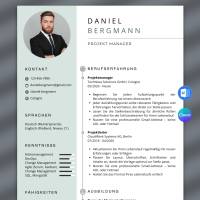 Bewerbung Word Vorlage, Bewerbung Lebenslauf Canva, Tabellarischer Lebenslauf Bild 1