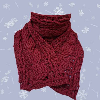 Häkelanleitung Schal/Loop Flechtli – Winterlicher Zopfschal mit Reliefmuster