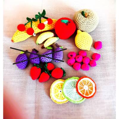 Gehäkeltes Obst gehäkelt Kaufmannsladen Kinderküche