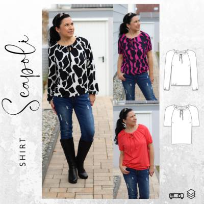 Ebook PDF Schnittmuster Shirt SCAPOLI Gr. 34-56