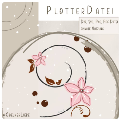 Plottdesign Geburtstagsblume Zahl 9 – Florale Plotterdatei für kreative Geburtstagsdeko