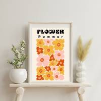 Blumen Flower Power Poster -  Küche Esszimmer Wandkunst - Digital Poster Druck Download Bild 3