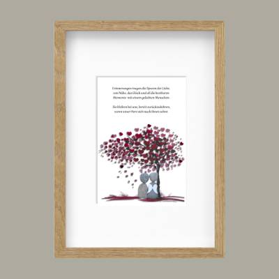 Handgemachtes Steinbild Erinnerung – Trauergeschenk mit Naturstein & Spruch, Unikat, personalisierbar