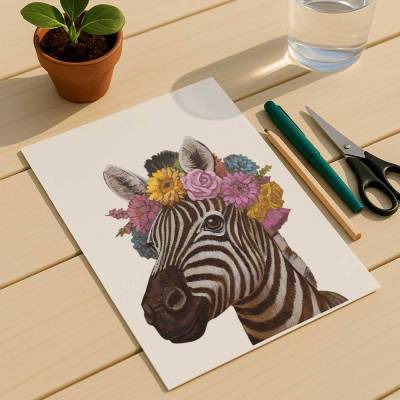 Clipart, Blumenkind Zebra, sofortiger Download