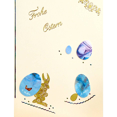 Bezaubernde Osterkarte mit Encaustic-Malerei -7- als Download