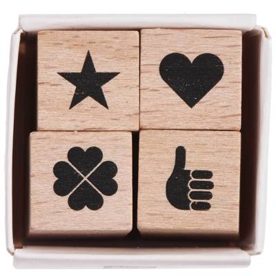 Ministempel Set Classic 4-teilig Holzstempel