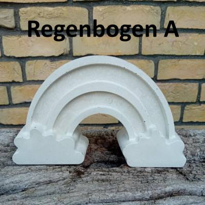 Großer Regenbogen aus Beton für Grabschmuck oder Gedenkecke, 2. Wahl