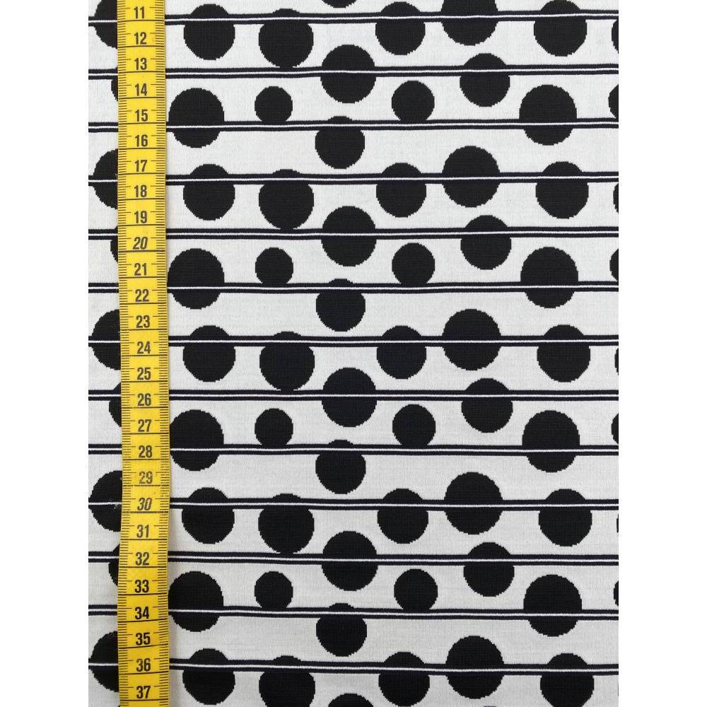 Lila Jersey Stoff Gepunktet Jersey Punkte Streifen Schwarz Weiß