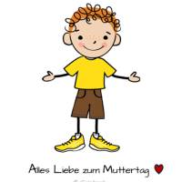Muttertagskarte und Glückwunschkarte, Bub, PDF zum Ausdrucken Bild 2