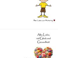 Muttertagskarte und Glückwunschkarte, Bub, PDF zum Ausdrucken Bild 4