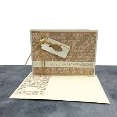 Glückwunschkarte zur Kommunion, Konfirmation, Firmung - mit Fisch-Anhänger