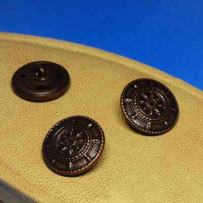 Knöpfe, Metallknöpfe, Motivknöpfe, kupfer, Ösenknöpfe, Knopfset, 3 Stück, 22 mm, DIY