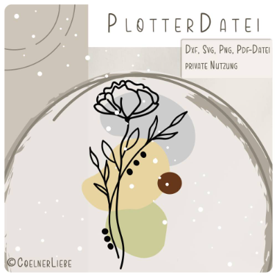 Plotterdatei Boho Blume 2 – Moderne Boho-Blume für DIY & Dekoration