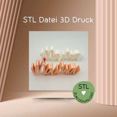 Digitale Datei, STL, 3D-Druckdatei, Schriftzug  