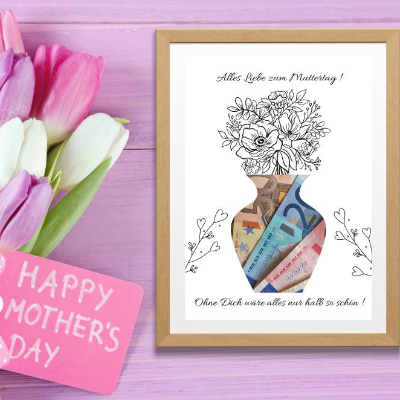 Muttertag Geldgeschenk Digital - Wunscherfüller zu Muttertag,  A4 , Sofort Download, Zum Ausdrucken, Last-Minute