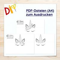Drei Einhorn Laternen Vorlagen - PDF Bild 6