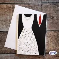 Hochzeitskarte Plotterdatei SVG – Anzug & Kleid oder zwei Bräute/Bräutigame – romantische Klappkarte zur Hochzeit Bild 1