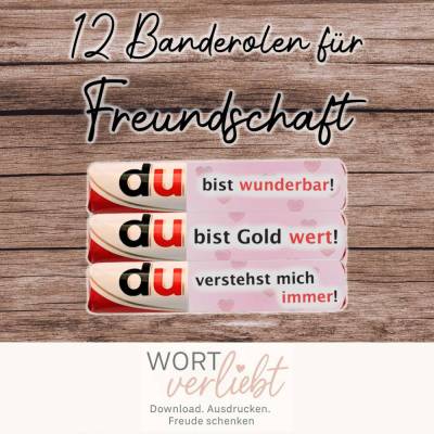 Duplo-Banderolen - FREUNDSCHAFT - 12 liebevolle Botschaften zum Ausdrucken | LastMinuteGeschenk zum Sofort-Download