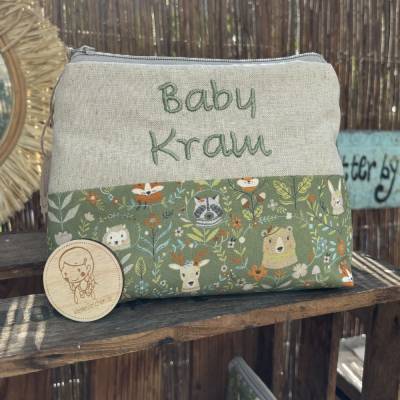 Große Baby Kram Tasche XL // Windeltasche // Kulturbeutel // Notfalltasche // Reiseapotheke XL // Waldtiere