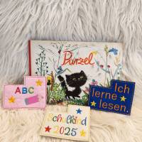 Stickdatei Lesehilfe In the Hoop Schulkind Einschulung Set 2523 – Lesezeichen & Schlüsselanhänger für Erstleser Bild 3