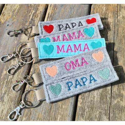 Stickdatei Anhänger Mama Papa Oma Opa