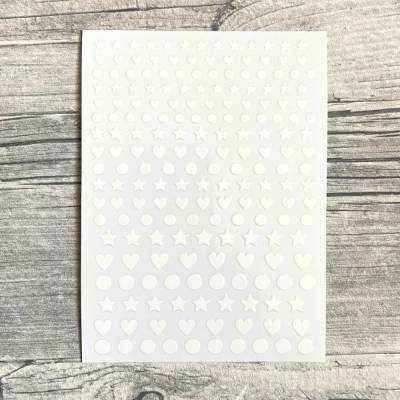 Rub Ons I Rub-On, RANDLOS, MINIS (Herzen/Sterne/Punkte),  A6, weiß, z.B. f. Raysin / Keraflott