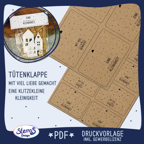 Druckvorlage für Tütenklappen/Tütenverschluss 