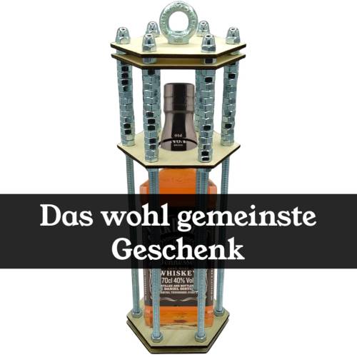 Flaschenkäfig DIY-Bausatz | Lustiges Geschenk für Männer & Frauen | Geburtstag, Party, Mitbringsel | Für 0,7L Flaschen