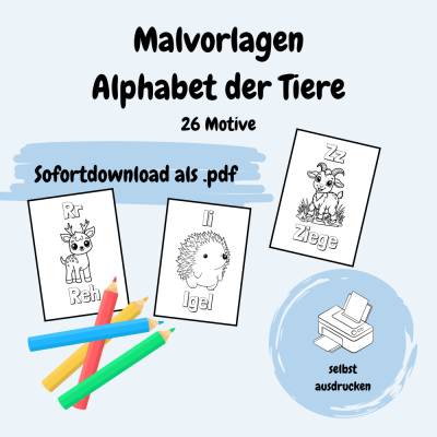 Malvorlagen ABC der Tiere