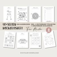 Hochzeit Malbuch für Kinder, Beschäftigung Malbuch Gastgeschenk, PDF digitaler Download, editierbare Titelseite Bild 1